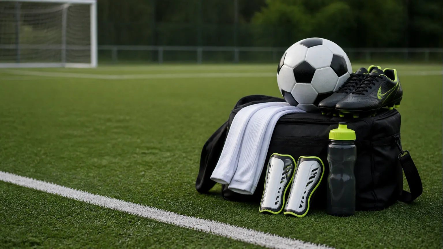 Imagem editorial sobre Equipamento básico para começar a jogar futebol
