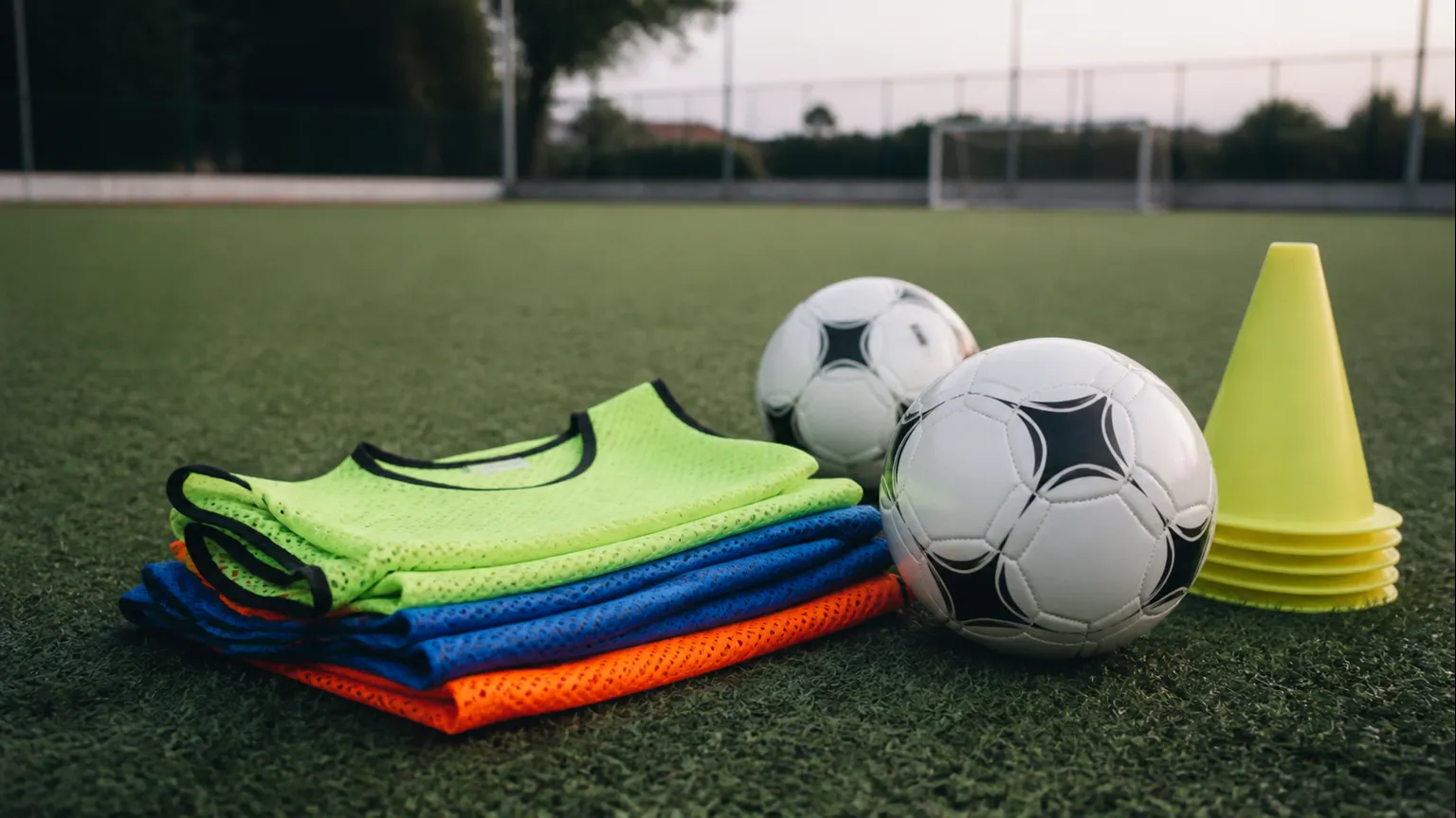 Imagem editorial sobre Coletes de treino: quantos comprar para uma equipa