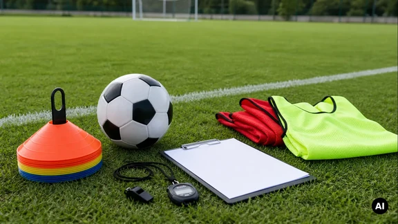 Material organizado para preparar uma sessão de treino.